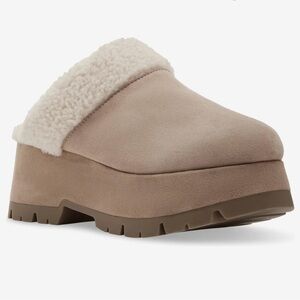 Steve Madden Juney Natural suede platform clogs women’s 10
